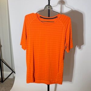 H&M Men's neon Orange athletic tech training shirt